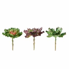 Set of 3 6″ tall Assorted Echeveria Rosettes Faux Succulent Picks Sprays Stems