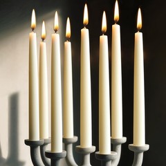 Beeswax Taper Candles White, 9 Inch Natural Long Candle 8 Pack, Cream