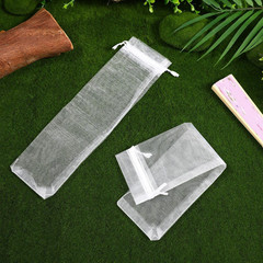 50Pcs White Organza Drawstring Bags for Folding Hand Fans Wedding Party Favor Ba
