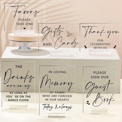 Elegant Wedding Signage Set – 6 Pcs Clear Acrylic