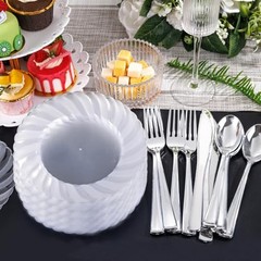 100 Pieces Clear Plastic Plates-6 Inch Plastic Dessert 6Inch-100pcs-Clear