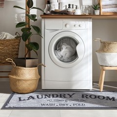 Laundry Room Rug NonSlip Runner Mat StainResistant Gray 20×59 Inch