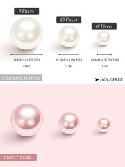 120 Pieces Faux Pearl Beads for Vase Filler & Crafting – Assorted Colors 14/20/3