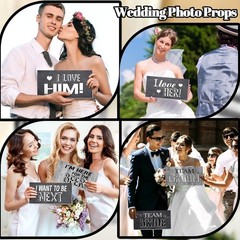 Double Sided 11×5.5 Inch Wedding Photo Booth Props Double Sided Decorations