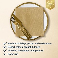 PAW – 50 Pieces Airlaid Paper Linen-Feel Napkins 16″ x 16″, Monocolor Disposa…