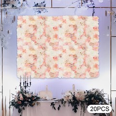 Set of 20 Artificial Flower Wall Panels, Silk Dahlia and Rose Flowers, Easy to