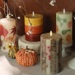 Thanksgiving Flameless Candles with Remote Red Thanksgiving Decor Fall Flame