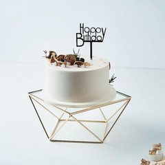 12-Inch Gold Clear Metal Glass Geometric CAKE STAND Party Wedding Decorations
