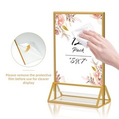 Gold Frames 5×7 Acrylic Sign Holder Double Sided Picture Frames 5X 7-12 Pack