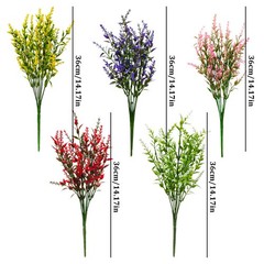 Artificial Flowers Plastic Fake Plants UV Resistant Home Garden Decor In/Outdoor
