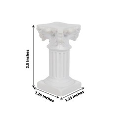 6 White Resin Mini Roman Column Taper CANDLE HOLDERS Set Party Events Supplies