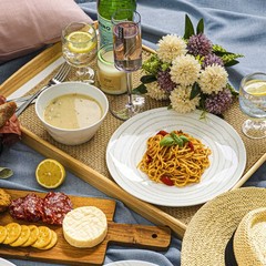 Bzyoo Bpa-Free Dishwasher Safe 100 Melamine Plastic Plate Bowl Set Casual
