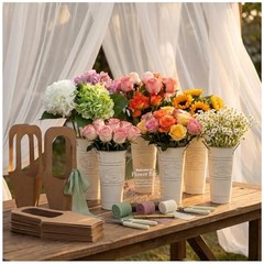 43 Pcs Bridal Shower Flower Bar Supplies – Make Your Own Bouquet – White02