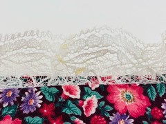VTG Purple Floral Lace Fabric 3 Ring Binder Padded Photo Album Cottagecore Flowe
