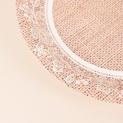 25 NATURAL 9″ Burlap Print Floral Lace Paper Dinner PLATES Party Events Supplies