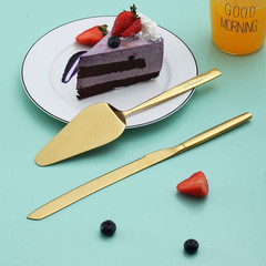 Gold Cake Pie Pastry Servers,Stainless Steel Serving Set,Cake Knife and Server S