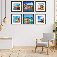 8×8 Picture Frame Set of 6, Display Pictures 5×5 with Mat or 8×8 Without Mat …