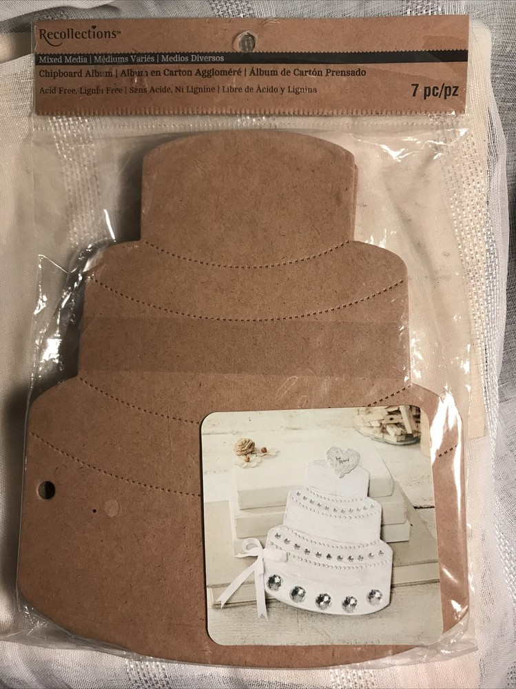 Recollections Wedding Mixed Media Chipboard Album Wedding 7 Pc NWT DIY Craft