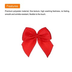 100Pcs Mini Ribbon Bow 1″ Fabric Satin Ribbon Flower Bows for Craft DIY Red
