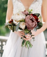 Wine & Mauve Bridal Bouquet Sola Wood Burgundy Bridesmaid Flowers Wedding Prom