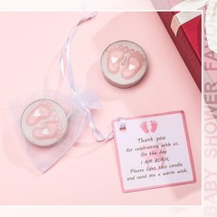 20 Sets Baby Shower Party Favors Pink Tea Lights Candles with Organza Bag