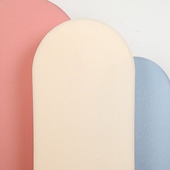6 ft BEIGE Matte Fitted Spandex Round Top Arch Backdrop STAND COVER Party