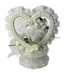 BLACK Hair Caucasan Bride & Groom Porcelain Wedding Cake Topper 60’s Vintage