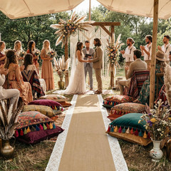 15 Ft X 36 in Natural Burlap Wedding Aisle Runner, Rustic Jute Weddings Runway C