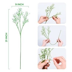 Babys Breath Artificial Flowers,18 Pcs Gypsophila Faux Flowers for 18pcs White