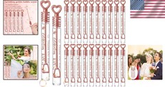 Elegant 100 Pcs Wedding Bubble Wands – Rose Gold Key Theme for Celebrations
