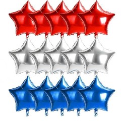 Red White and Blue Star Balloons 15pcs 18Inch 4th of July Red Blue White