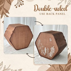 Hexagon Brown Wedding Card Box Wooden Rustic Reception Gift Card Box
