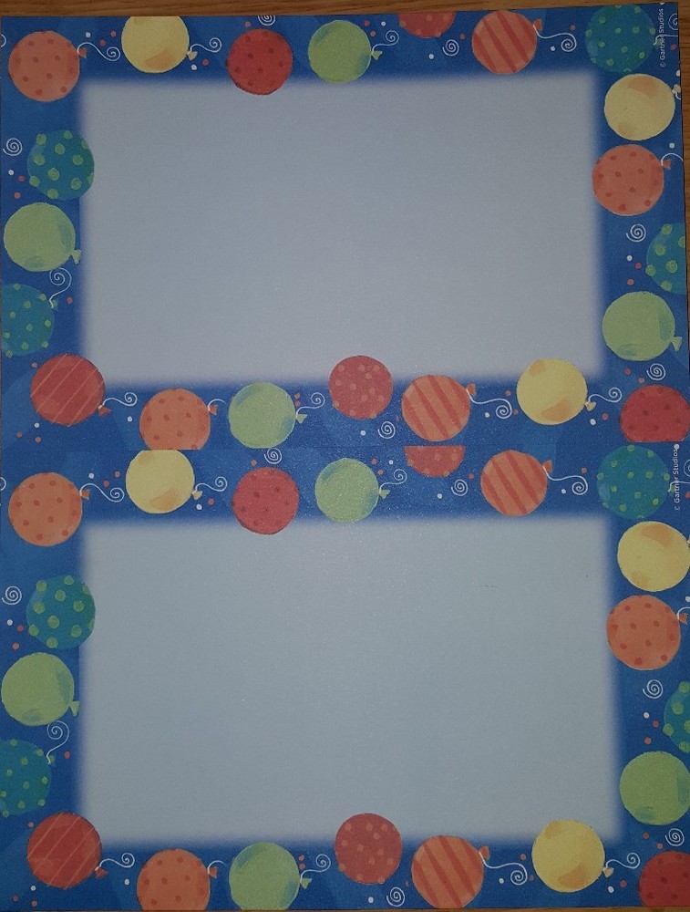 Gartner Studios Paper 8 1/2″x11″ Balloons on Blue 2up Invites w/ Envelopes 24 pk