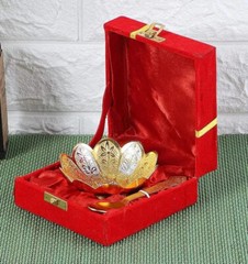 Gold Silver Plated Lotus Return Gift Bowls Indian Wedding Gift Party Favors Gift