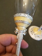 Nuptio Champagne Flutes Glasses 2pcs.Flute Enamel Wedding Crystal 9.75″tall