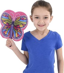 HAPPY DEALS ~ Butterfly Folding Fans – 12 pc – 9.5 12 Fans, multi