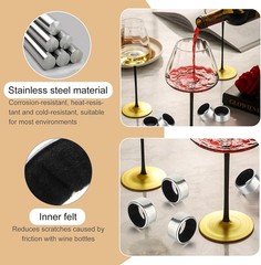 4 Pack Wine Bottle Drip Rings Stainless Steel with Felt Liners Reusable Stopper
