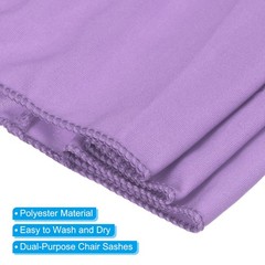 10Pcs 14″x5″ Stretch Chair Sashes Bows Chair Bands Sash with Buckle Purple