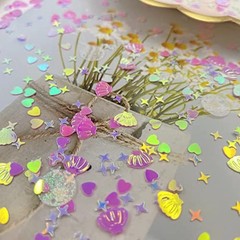 2000 Piece Mermaid Seashell Glitter PVC Table Confetti for Wedding, Pink