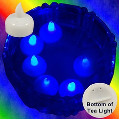 NEW 18 Blue Led Floating Floral Tea Light Candle for Wedding Centerpiece Decor