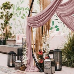 1 Panel Dusty Rose Wedding Arch Drapery 6 Yards Long and 30» Wide Sheer Chif…