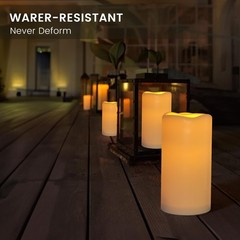 xiangpeng Flickering Flameless LED Candles with 10-Key 2pcs, Ivory Plasitc