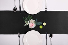 5-Pack Satin Table Runner Black 12 x 108 inches Long, Table Runners for Weddi…