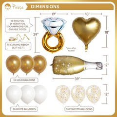 Pirese Happy Engagement Banner, Just Engaged Gold