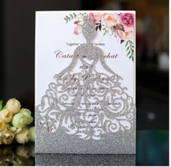 10PCS Laser Cut Party Invitations Sweet 16, Wedding, Quinceanera Party Card