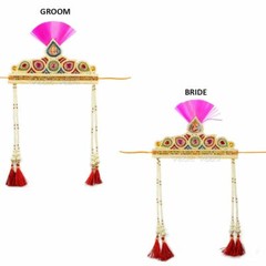 Traditional Maharashtrian Mundavalya With Basing Combo for Bride & Groom
