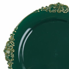 10 Round 10″ Plastic Salad Dinner Plates Embossed Baroque Rim Party Decorations