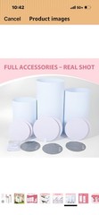 3 Pcs White PVC Cake Stand, Cylinder Pedestal Stands, Cylinder Stands for Party