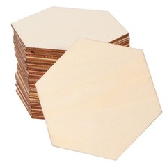 25Pcs Premium Wood Slices Hexagon Design Wooden Name Tags for Wedding Decoration
