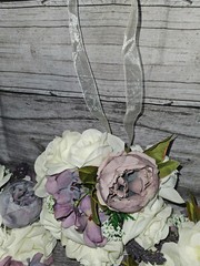 4 Wedding Table Centerpieces, Floral Reception Centerpieces, Vintage, Purple